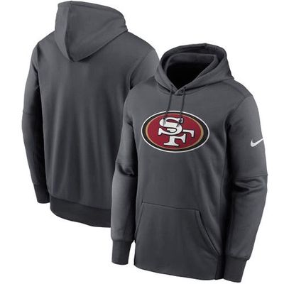 Men's Nike Heathered Charcoal San Francisco 49ers Primary Logo Therma Pullover Hoodie in Heather Charcoal