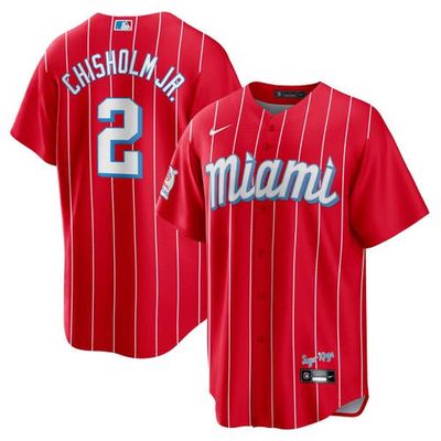 Men's Nike Jazz Chisholm Jr. Red Miami Marlins City Connect Replica Player Jersey