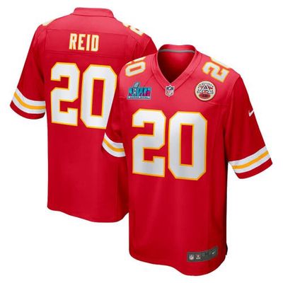 Men's Nike Justin Reid Red Kansas City Chiefs Super Bowl LVII Patch Game Jersey