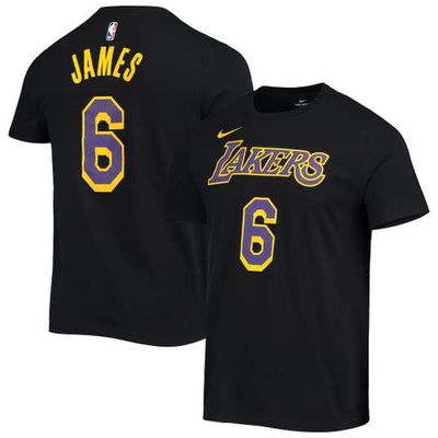 Men's Nike LeBron James Black Los Angeles Lakers Earned Edition Name & Number T-Shirt