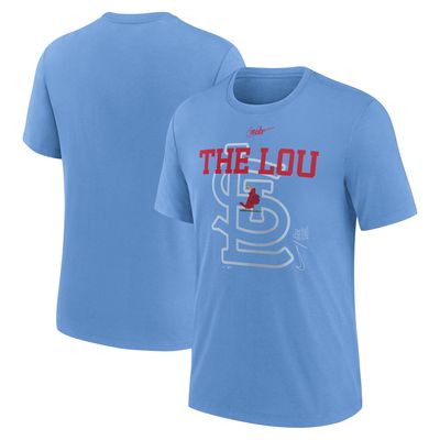 Men's Nike Light Blue St. Louis Cardinals Rewind Retro Tri-Blend T-Shirt