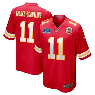 Men's Nike Marquez Valdes-Scantling Red Kansas City Chiefs Super Bowl LVII Patch Game Jersey