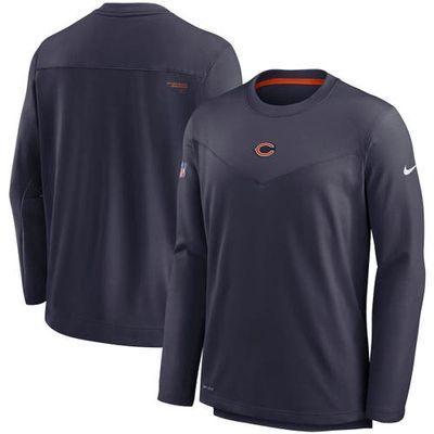 Men's Nike Navy Chicago Bears Sideline Team Performance Pullover Sweatshirt