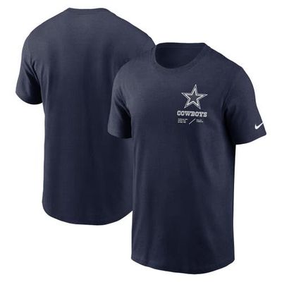 Men's Nike Navy Dallas Cowboys Sideline Infograph Lockup Performance T-Shirt