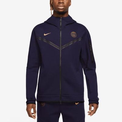 Men's Nike Navy Paris Saint-Germain Tech Fleece Full-Zip Hoodie Jacket