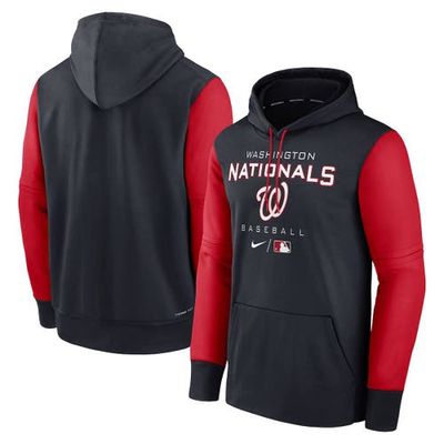 Men's Nike Navy/Red Washington Nationals Authentic Collection Performance Hoodie