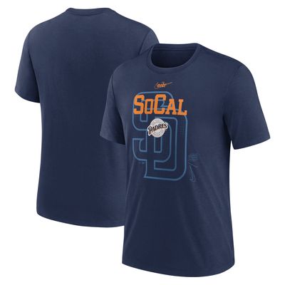 Men's Nike Navy San Diego Padres Rewind Retro Tri-Blend T-Shirt
