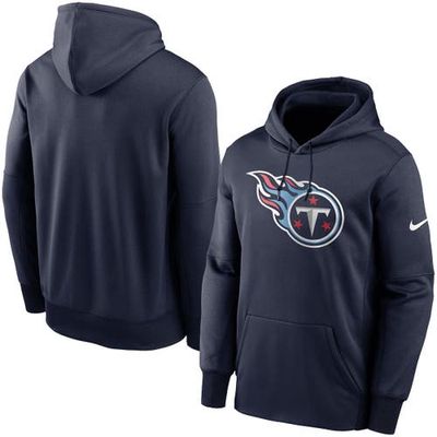Men's Nike Navy Tennessee Titans Fan Gear Primary Logo Therma Performance Pullover Hoodie