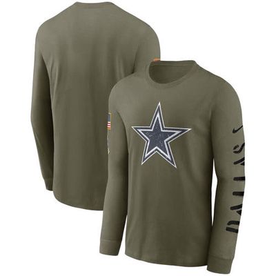 Men's Nike Olive Dallas Cowboys 2022 Salute To Service Long Sleeve T-Shirt