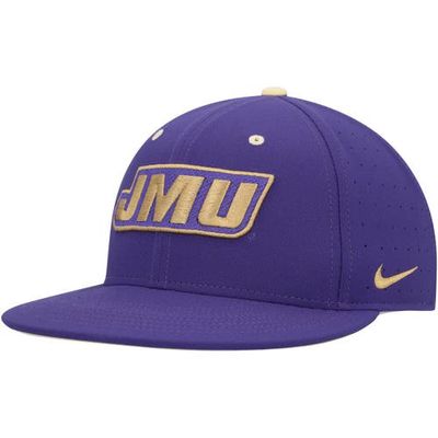 Men's Nike Purple James Madison Dukes True AeroBill Performance Fitted Hat