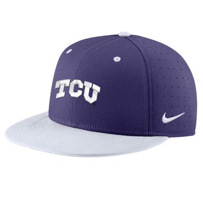 Men's Nike Purple TCU Horned Frogs Aero True Baseball Performance Fitted Hat