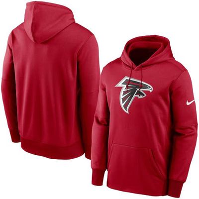 Men's Nike Red Atlanta Falcons Fan Gear Primary Logo Therma Performance Pullover Hoodie