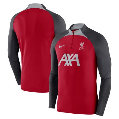 Men's Nike Red Liverpool 2024/25 Strike Drill Performance Quarter-Zip Long Sleeve Top