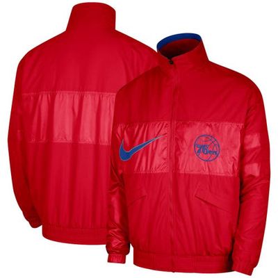 Men's Nike Red Philadelphia 76ers Courtside Versus Capsule Full-Zip Jacket