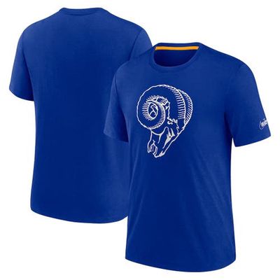 Men's Nike Royal Los Angeles Rams Rewind Playback Logo Tri-Blend T-Shirt