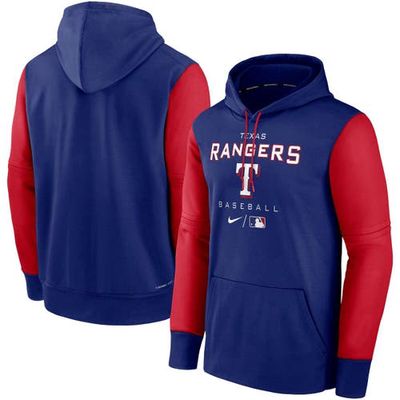 Men's Nike Royal/Red Texas Rangers Authentic Collection Performance Hoodie