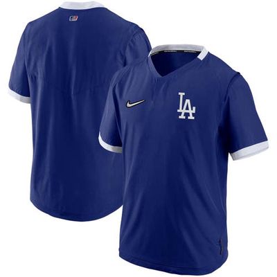 Men's Nike Royal/White Los Angeles Dodgers Authentic Collection Short Sleeve Hot Pullover Jacket