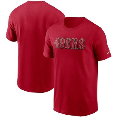 Men's Nike Scarlet San Francisco 49ers Fan Gear Wordmark T-Shirt