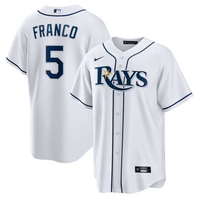 Men's Nike Wander Franco White Tampa Bay Rays Home Replica Player Jersey
