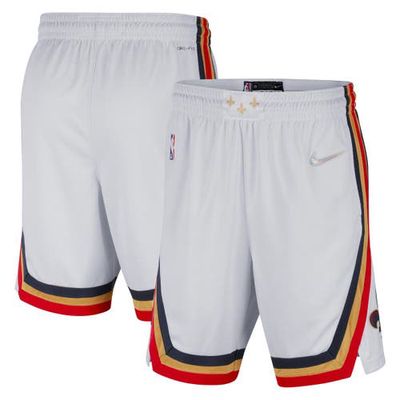 Men's Nike White/Gold New Orleans Pelicans 2021/22 City Edition Swingman Shorts