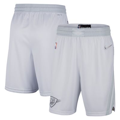 Men's Nike White/Gray Oklahoma City Thunder 2021/22 City Edition Swingman Shorts