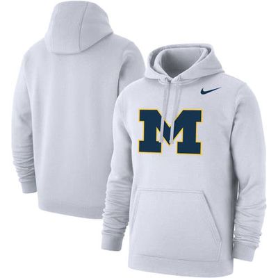 Men's Nike White Michigan Wolverines Logo Club Pullover Hoodie