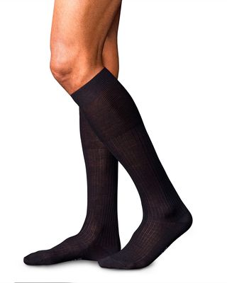 Men's No.7 Ribbed Merino Knee-High Dress Socks