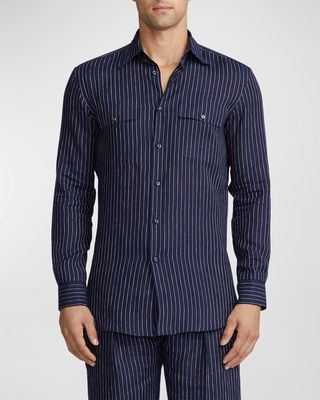 Men's Norfolk Pinstripe Button-Down Shirt