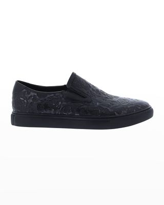 Men's Nori Skull-Embossed Low-Top Sneakers