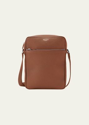 Men's North/South Leather Crossbody Bag