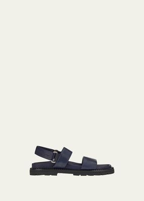 Men's Notorius Leather Gancini Strap Sandals