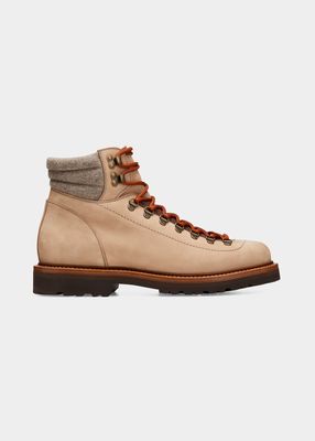 Men's Nubuck Suede Lace-Up Hiking Boots