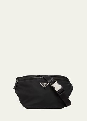 Men's Nylon and Saffiano Leather Belt Bag
