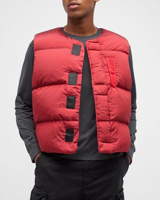 Men's Nylon Grip-Strap Puffer Vest