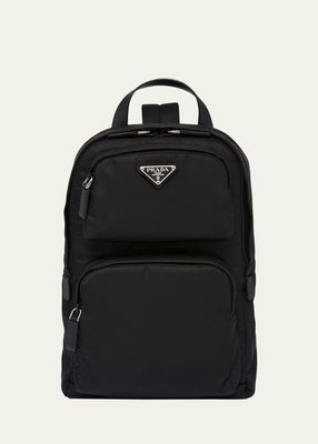 Men's Nylon Triangle Logo Backpack