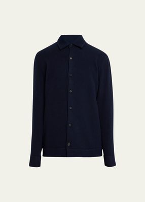 Men's Oasi Cashmere Knit Button-Down Shirt