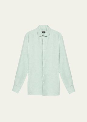 Men's Oasi Linen Casual Button-Down Shirt