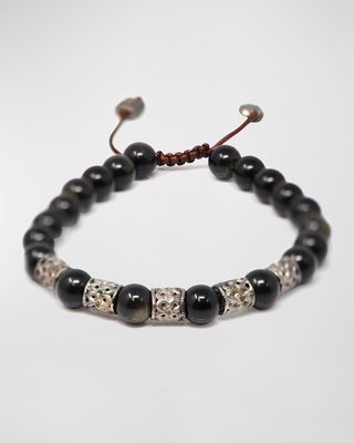 Men's Obsidian Beaded Bracelet