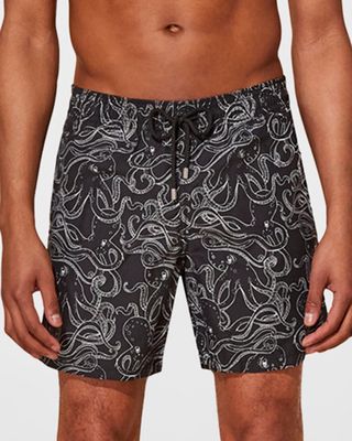 Men's Octopus-Print Swim Shorts