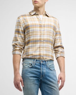 Men's Oliver Plaid Flannel Button-Front Shirt