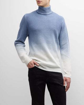 Men's Ombre Wool Turtleneck Sweater