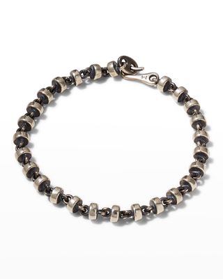 Men's Omni Oxidized Silver Bead Bracelet