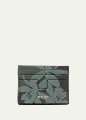 Men's Orchid Camo Leather Bifold Card Holder