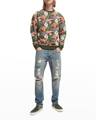 Men's Organic Floral Crew Sweatshirt