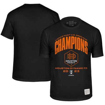 Men's Original Retro Brand Black Houston Dynamo FC 2023 Lamar Hunt U. S. Open Cup Champions T-Shirt