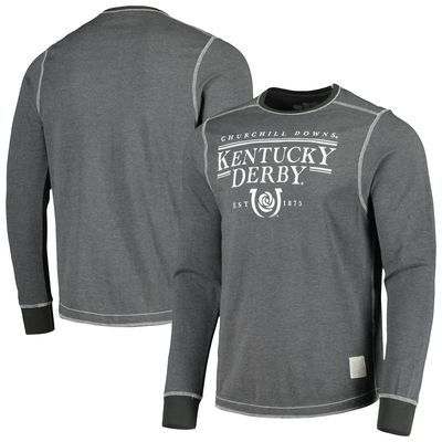 Men's Original Retro Brand Charcoal Kentucky Derby Deconstructed Pullover Sweatshirt