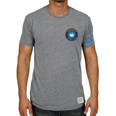 Men's Original Retro Brand Gray Charlotte FC Tri-Blend T-Shirt