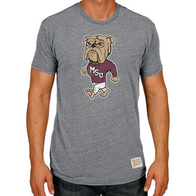 Men's Original Retro Brand Gray Mississippi State Bulldogs Vintage Tri-Blend T-Shirt