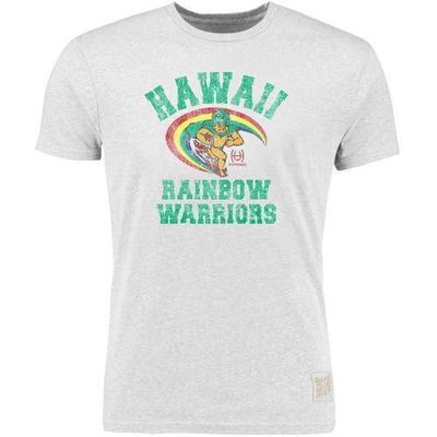 Men's Original Retro Brand Heather Gray Hawaii Warriors Vintage Rainbow Warriors Tri-Blend T-Shirt in Ash
