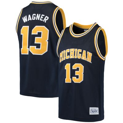 Men's Original Retro Brand Moritz Wagner Navy Michigan Wolverines Alumni Basketball Jersey